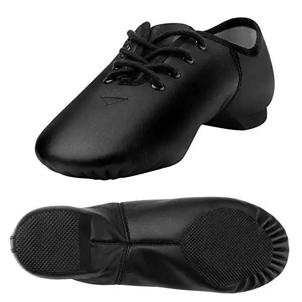 Zapatos de baile de Jazz con cordones de alta calidad hechos con parte superior de cuero de alta calidad para zapatos de Jazz Unisex para hombres y mujeres