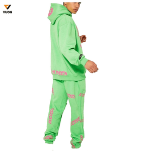 Haute qualité personnalisé 100% coton DTG impression survêtements Streetwear décontracté surdimensionné pull à capuche et pantalon de survêtement deux pièces ensemble - Product Image 6