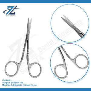 Ciseaux chirurgicaux Iris droits 115 mm en acier inoxydable, précision manuelle, coupe régulière F-Line, fabriqués au Pakistan - Product Image 3