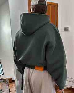 Logo personnalisé Sweat à capuche zippé à double fermeture éclair surdimensionné et lourd pour hommes - Product Image 6