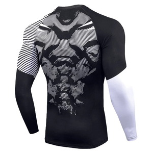 Wholesale Saleh Enterprises Premium Men <b>Compression</b> Shirt Spandex/Polyester Tight Fit Quick Dry Solid Color Sublimation Printed - Product Image 2