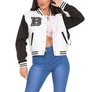 High Quality Custom Made <b>Red</b> <b>Women's</b> Varsity <b>Jacket</b> Thick Wool Sheep Skin Sleeves Breathable New Design Winter Wear Cotton - Product Image 4