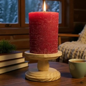 Traditional Artisan Wooden Candlestick Holder High-quality Embossing Printing Decorative <b>Candle</b> <b>Stand</b> for Puja Home Decor - Product Image 5