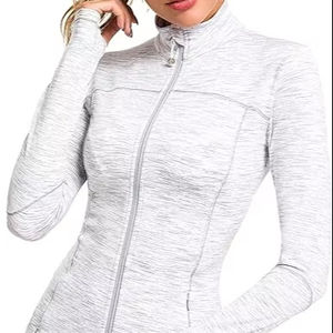 Chaqueta de entrenamiento atlética con cremallera completa para mujer, pana transpirable para gimnasio, Yoga, patrón sólido, camisetas para correr de invierno - Product Image 1