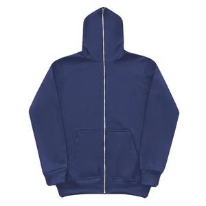 Cotton Full Face Winter Fleece Hoodies with <b>Zipper</b> Solid Patterns Streetwear Embroidered Design Logo <b>Hoodie</b> Made in Pakistan - Product Image 1