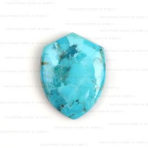 Calidad Premium Natural Mohave azul turquesa 15x20mm forma de escudo calibrado cabujón piedra preciosa suelta para hacer colgantes piedras - Product Image 6