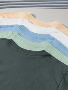 T-shirt homme 100% coton lourd, couleur unie, 230 g, blanc, décontracté, col rond, épaules tombantes, manches courtes, été, automne. - Product Image 4