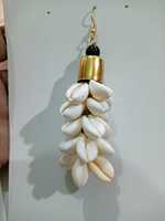 Pendientes Colgantes de Concha de Cauri Natural Hechos a Medida con Cuentas Negras, Estilo Vintage, Joyería Tribal Africana para Mujer, Modelo Conífera 544