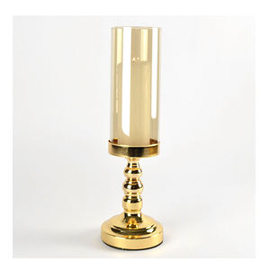 Portavelas de pilar de oro antiguo, portavelas hecho a mano de Metal dorado, diseño antiguo, portavelas hecho a mano a la venta - Product Image 5