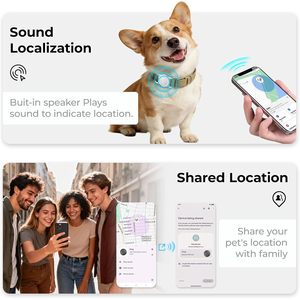 Collier de suivi GPS miniature pour chien avec suivi d'activité intelligent Bluetooth (Android & iOS) en nylon, sans frais mensuels - Product Image 4