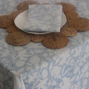 Bloc de main en coton indien de qualité supérieure imprimé Rectangle et nappe à manger florale ronde 72 pouces pour la maison de mariage - Product Image 4