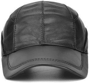 Casquettes en cuir à logo personnalisable Casquettes de baseball pour hommes pour vêtements de sport et activités de plein air Casquette en cuir à 6 panneaux - Product Image 1