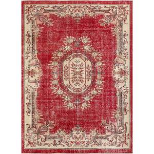 Tapis en laine noué à la main de grande taille, motif médaillon rouge et orange, pour salon, couloir rectangulaire - Pae-2332 - Product Image 1