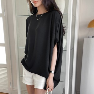 Camicetta Comoda da Donna Taglie Forti con Maniche a Pipistrello, Stile Boxy, in Poliestere/Cotone, Prodotta in Corea - Product Image 4