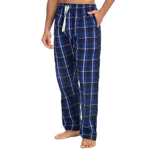 Pantalon de jogging décontracté à taille élastique pour hommes Pantalon de survêtement d'hiver léger 100% coton avec motif droit à taille moyenne Style avant plat - Product Image 1