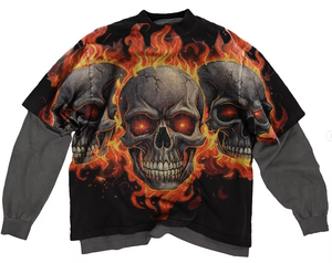 100% algodón de gran tamaño de doble capa Boxy Fit manga larga Camiseta de hombre impresión personalizada patrón de letras precio - Product Image 3