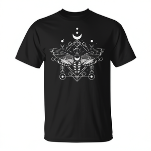 Camiseta Occult Moth Witchcraft Magic, negra, talla mediana, unisex, cuello redondo, manga corta, serigrafía - Product Image 2