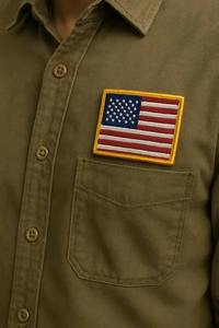 High Quality <b>Vintage</b> USA Flag Embroidered Patch - Iron On/Sew On Retro Patriotic Badge, Biker, Jackets, Hats, Bags, DIY Apparel - Product Image 2