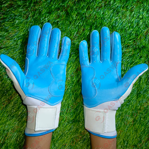 Logotipo personalizado puño largo dedo completo deportes al aire libre transpirable azul y blanco guantes de bateo de béisbol guantes de bateo de softbol duraderos - Product Image 5