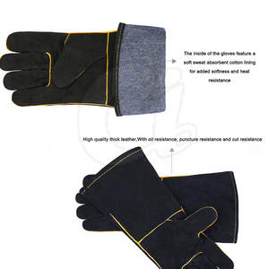 Gants de soudeur en cuir à usage extérieur Gants de soudeur en cuir de qualité supérieure Gants de soudeur en cuir avec logo personnalisé - Product Image 5