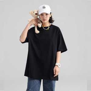 T-shirt décontracté à col rond et manches courtes en mélange soie/coton pour femme, avec logo personnalisé, haute qualité, anti-plis, séchage rapide, protection UV - Product Image 4