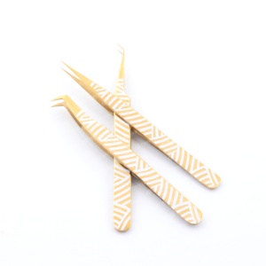 Pinzas de extensión de pestañas postizas de volumen individual de acero inoxidable empaquetadas personalizadas, Punta puntiaguda - Product Image 2