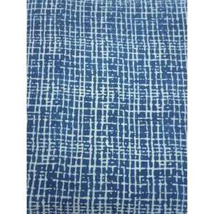 Indigo Tattersall Pattern Hand Block Printed Pure Cotton Voile Fabric JBR100-<b>Organic</b> Combed <b>Yarn</b> Indian Style for Interlining - Product Image 1