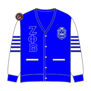 Cardigans en acrylique pour femmes Zeta Phi Beta avec broderie fine |   Pull cardigan brodé personnalisé pour femmes ZOB Sorority - Product Image 4