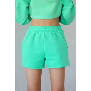 Conjunto de Dos Piezas de Sudadera con Capucha y Pantalones Cortos Deportivos Casuales de Invierno para Mujer, Personalizados por el Fabricante, 100% Algodón Felpa - Product Image 6