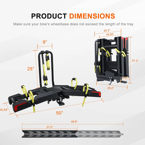 Support de vélo électrique Gearantics 2 pour attelage de remorquage – Support de vélo à plateforme pour 2 vélos pour voitures et SUV - Product Image 1