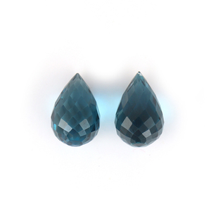 Topacio Azul de Londres Natural, Cuentas de Piedras Preciosas Facetadas en Forma de Lágrima, Certificado por Terceros, Venta al por Mayor, Gopika Exports para Joyería - Product Image 2