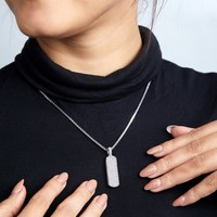 Pendentif Hip Hop en argent sterling 925 serti de zircons, barre verticale, cadeau unisexe