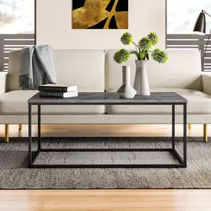 Gran oferta superior de madera, mesa de centro redonda de larga duración con patas de hierro y Metal, muebles, mesa de centro, elegante, duradera para el hogar y el Hotel - Product Image 3