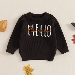 Color negro Fabricante Otoño Invierno Venta al por mayor Nuevo suéter suave a rayas Niños Casual Prendas de punto - Product Image 2