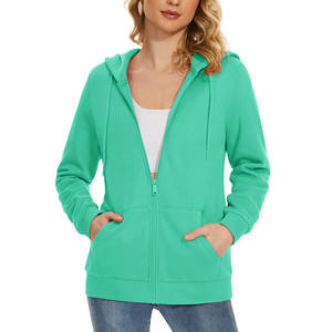 Vente chaude Sweat-shirts personnalisés pour femmes en polaire surdimensionné avec fermeture éclair, écologiques, tricotés, couleur unie, lourds, style vintage - Product Image 3