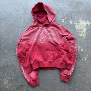 เสื้อฮู้ดสำหรับผู้ชายผ้าคอตตอนปักลายโลโก้โอเวอร์ไซส์ผ้าเฟรนช์เทอร์รี่100% - Product Image 4