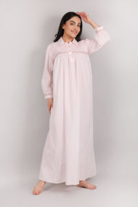 Luxury <b>Long</b> Cotton Night Gown for Women Quick Dry Breathable Smooth All Season Fashion Style Sexy Sleepwear <b>Nighty</b> - Product Image 3
