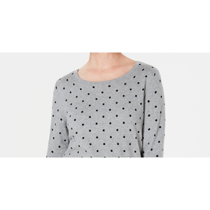 เสื้อสเวตเตอร์ลายจุดสำหรับผู้หญิง Karen Scott ผ้าไหมโมแฮร์ระบายอากาศดี ติดกระดุม ลายพิมพ์  ลำลอง สำหรับฤดูใบไม้ผลิและฤดูหนาว สีเทา ไซส์กลาง - Product Image 2