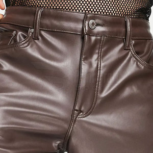 Ropa informal de alta calidad Pantalones de cuero para hombre Color sólido Ropa de calle más vendida Pantalones de cuero para hombre - Product Image 6