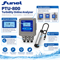 Analyseur de turbidité numérique en ligne FUNEL PTU800 en acier inoxydable SUS316L pour eau de mer, capteur RS485 Modbus, 0,01-4000 NTU, précision 5%