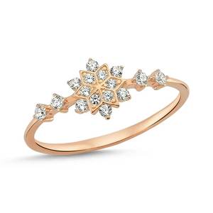 Elegante anillo chapado en oro de 18 quilates con diseño de flores y hojas para mujer, joyería fina de plata de ley de alta calidad - Product Image 3