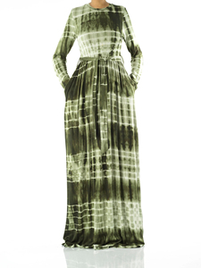 Túnicas para mujeres musulmanas 2023 moda modesta plisada impresa cambio Maxi vestido personalizado mujeres de alta calidad vestidos de mujer nuevo <span class=keywords><strong>Arr</strong></span> - Product Image 3