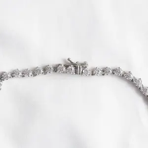 7.00CT Round Cut Moissanite Diamond Women's <b>Tennis</b> <b>Necklace</b> 925 <b>Silver</b> Engagement - Product Image 5