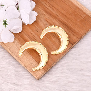 Handmade Designer Women Brass Gold Plated Stud Earring High Quality Brass Gold Plated Plain Stud Earrings Wholesale Manufacturer - Product Image 1
