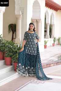 ชุดหนังเทียมจีออเจ็ตต์อินเดียประดับเลื่อมด้วยงานปักลายชุดชาราที่อุดมไปด้วยเลื่อม - Product Image 5