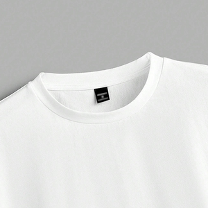 T-shirts surdimensionnés pour hommes T-shirts 100% col épais en coton T-shirt uni surdimensionné à col montant pour hommes - Product Image 5