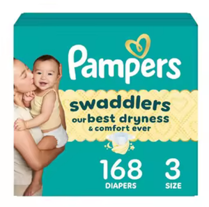 Los Mejores Pañales Pampers Swaddlers - Talla 3, 168 Unidades, Pañales Desechables para Bebé, Protección Contra Fugas, Suaves, Transpirables, Absorbentes, Diseño Impreso - Product Image 1