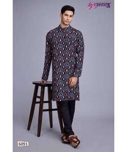 Último estilo pijama tela nueva tendencia pollo corto Kurta invierno Khadi algodón Pijama AchkanBandhgalaSherwani - Product Image 5