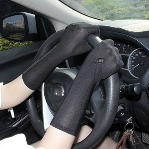 Femmes longues Satin marguerite fleur appliqué coude gants de mariée mariage élégant accessoires formels - Product Image 6