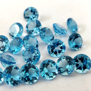 Topacio azul suizo natural Corte redondo 6mm Facetado-Topacio azul suizo suelto Redondo - Product Image 1